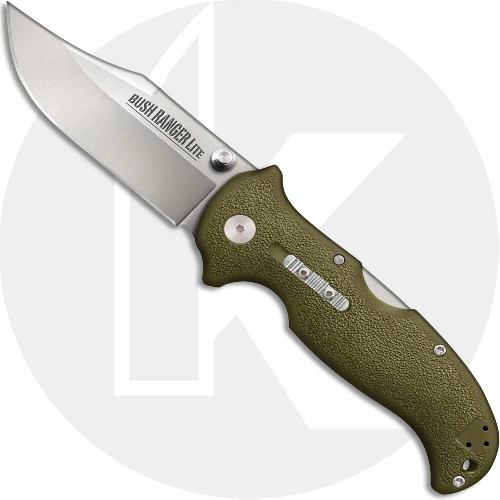 Cold Steel Knives Cold Steel 21A Bush Ranger Lite Mike Wallace EDC Clip Point Folder With OD Green GFN Handle 3 Cold Steel Knives Cold Steel 21A Bush Ranger Lite Mike Wallace EDC Clip Point Folder With OD Green GFN Handle