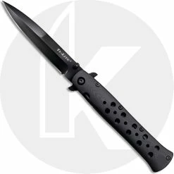 Cold Steel Knives Cold Steel Ti-Lite G10 26C4 Knife - 4 Inch S35VN Black Blade - Black G10 Open On Withdrawal