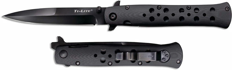 Cold Steel Knives Cold Steel Ti-Lite G10 26C4 Knife - 4 Inch S35VN Black Blade - Black G10 Open On Withdrawal 4 Cold Steel Knives Cold Steel Ti-Lite G10 26C4 Knife - 4 Inch S35VN Black Blade - Black G10 Open On Withdrawal - Image 2