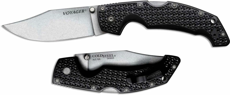 Cold Steel Knives Cold Steel 29AC Large Voyager Knife AUS 10A Clip Point Black Griv-Ex Tri-Ad Locking Folder 4 Cold Steel Knives Cold Steel 29AC Large Voyager Knife AUS 10A Clip Point Black Griv-Ex Tri-Ad Locking Folder - Image 2