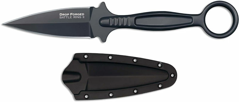 Cold Steel Knives Cold Steel 36MF Drop Forged Battle Ring II Single Piece Carbon Steel Double Edge Fixed Blade With Ring Pommel 4 Cold Steel Knives Cold Steel 36MF Drop Forged Battle Ring II Single Piece Carbon Steel Double Edge Fixed Blade With Ring Pommel - Image 2