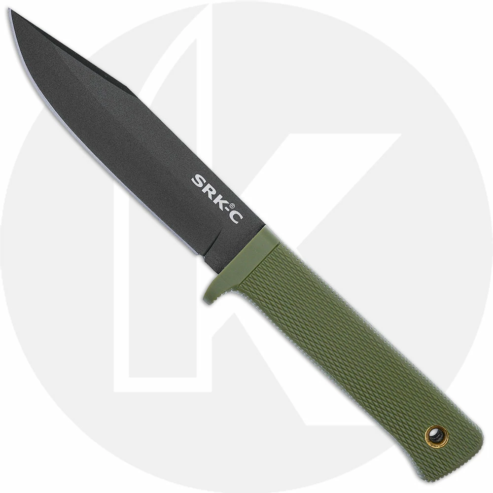 Cold Steel Knives Cold Steel SRK Compact - Black SK-5 Clip Point Fixed Blade - Olive Drab Kray-Ex - 49LCKD-ODBK 3 Cold Steel Knives Cold Steel SRK Compact - Black SK-5 Clip Point Fixed Blade - Olive Drab Kray-Ex - 49LCKD-ODBK