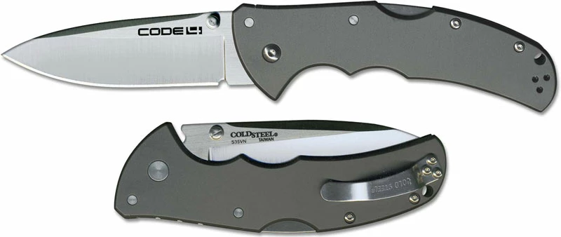 Cold Steel Knives Cold Steel 58PS Code 4 Knife S35VN Spear Point Gray Aluminum Tri-Ad Lock Folder 4 Cold Steel Knives Cold Steel 58PS Code 4 Knife S35VN Spear Point Gray Aluminum Tri-Ad Lock Folder - Image 2
