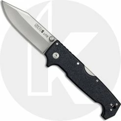 Cold Steel Knives Cold Steel SR1 Lite 62K1 - Value Priced EDC - Clip Point Blade - Black Griv Ex - Tri Ad Lock - Folding Knife