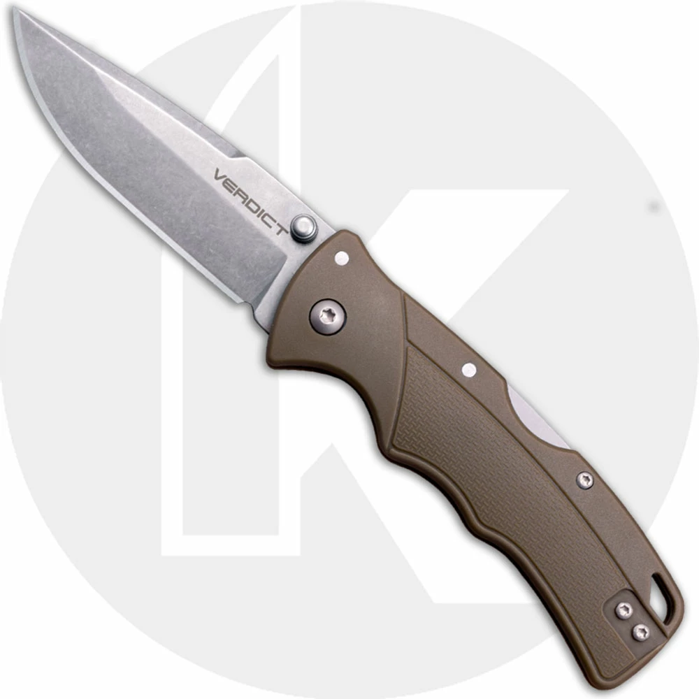Cold Steel Knives Cold Steel Verdict FL-C3SPSSFDE - Stonewash 4116SS Spear Point - FDE GFN - Tri-Ad Lock Folder 3 Cold Steel Knives Cold Steel Verdict FL-C3SPSSFDE - Stonewash 4116SS Spear Point - FDE GFN - Tri-Ad Lock Folder