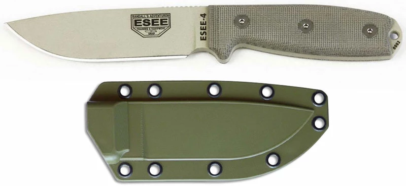 ESEE Knives ESEE-4P-DT Desert Tan Drop Point - Micarta Handle - OD Molded Sheath 4 ESEE Knives ESEE-4P-DT Desert Tan Drop Point - Micarta Handle - OD Molded Sheath - Image 2