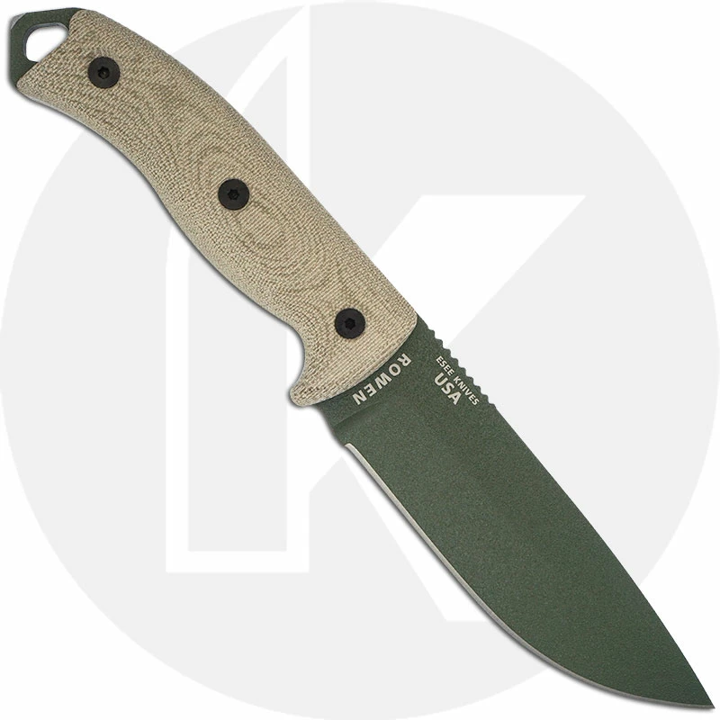 ESEE Knives ESEE-5POD-017 - Olive Drab Drop Point - 3D Canvas Micarta Handle - Glass Breaker Pommel - Black Kydex Sheath 4 ESEE Knives ESEE-5POD-017 - Olive Drab Drop Point - 3D Canvas Micarta Handle - Glass Breaker Pommel - Black Kydex Sheath - Image 2