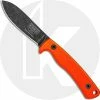 ESEE Knives Ashley Game Knife - ESEE-AGK-OR - Ashley Emerson - Black Oxide Stonewash Drop Point - Orange G10 Handle - Leather Pouch Sheath