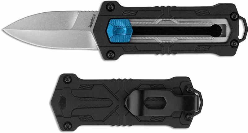 Kershaw Knives Kershaw Kapsule 1190 - Jens Anso EDC - Manual OTF Utility Knife - Stonewash Spear Point - Black GFN - Sliding Button Lock 3 Kershaw Knives Kershaw Kapsule 1190 - Jens Anso EDC - Manual OTF Utility Knife - Stonewash Spear Point - Black GFN - Sliding Button Lock