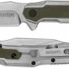 Kershaw Knives Kershaw Salvage 1369 - SpeedSafe Assist - Stonewash Reverse Tanto - SS With Olive GFN - Flipper Folder -SMKW store KE 1369