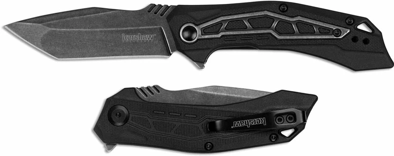 Kershaw Knives Kershaw Flatbed 1376 - SpeedSafe Assist - BlackWash Tanto - Black GFN - Flipper Folder 3 Kershaw Knives Kershaw Flatbed 1376 - SpeedSafe Assist - BlackWash Tanto - Black GFN - Flipper Folder