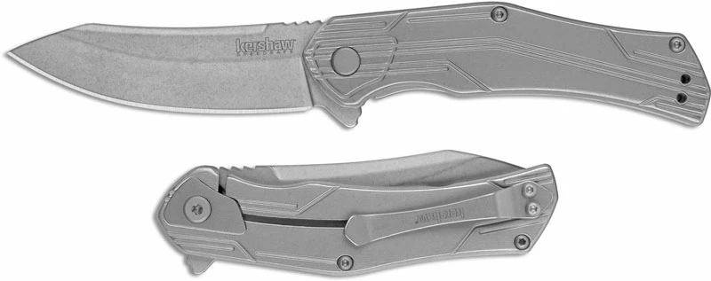 Kershaw Knives Kershaw Husker 1380 - SpeedSafe Assist - Value Priced EDC - Stonewash Clip Point - Stonewash Stainless Steel - Flipper Folder 3 Kershaw Knives Kershaw Husker 1380 - SpeedSafe Assist - Value Priced EDC - Stonewash Clip Point - Stonewash Stainless Steel - Flipper Folder