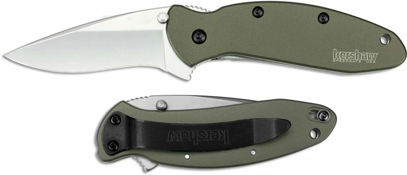 Kershaw Knives Kershaw Scallion, Olive Drab Aluminum, KE-1620OL 3 Kershaw Knives Kershaw Scallion, Olive Drab Aluminum, KE-1620OL