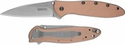Kershaw Knives Kershaw Leek Copper 1660CU - Stonewash CPM 154 Drop Point - Copper Handle - SpeedSafe Assist - Flipper Folder - USA Made