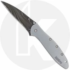 Kershaw Knives Kershaw Leek 1660DAM - Damascus Blade - Stainless Steel - SpeedSafe Assist - Frame Lock Flipper Folder - USA Made