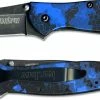 Kershaw Knives Kershaw Leek Digital Blue 1660DBLU - BlackWash Drop Point - Digital Blue Aluminum - SpeedSafe Assist - Flipper Folder - USA Made -SMKW store KE 1660DBLU