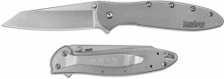 Kershaw Knives Kershaw Random Leek 1660R - Bead Blast Reverse Tanto - Bead Blast Stainless Steel Handle - SpeedSafe Assist - Flipper Folder - USA Made