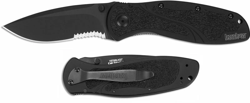 Kershaw Knives Kershaw Black Blur, Part Serrated, KE-1670BLKST 3 Kershaw Knives Kershaw Black Blur, Part Serrated, KE-1670BLKST