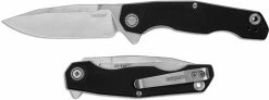 Kershaw Knives Kershaw Inception 2031 - Stonewash D2 Clip Point - Black G10 - KVT Flipper Folder