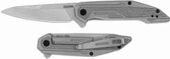 Kershaw Knives Kershaw Terran 2080 - Value Priced EDC - Bead Blast Drop Point - Bead Blast Stainless Steel - SpeedSafe Assist - Flipper Folder