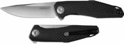 Kershaw Knives Kershaw 4037 Atmos Dmitry Sinkevich Satin Drop Point Black G10 And Carbon Fiber KVT Flipper Folder