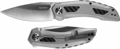 Kershaw Knives Kershaw Norad 5510 - Two Tone D2 Drop Point - Bead Blast Stainless Steel And Carbon Fiber - KVT Flipper Folder