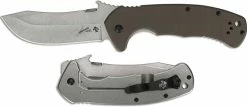 Kershaw Knives Kershaw CQC-11K D2 Knife 6031D2 - Ernest Emerson - D2 Skinner With Wave - Brown G10 And Stainless Steel Frame Lock Folder