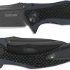 Kershaw Knives Kershaw 7007CF Natrix Gray Ti Drop Point Blue Gray G10 And Carbon Fiber KVT Flipper Folder