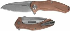 Kershaw Knives Kershaw Natrix XL Copper 7008CU - Stonewash D2 Drop Point - Copper Handle - KVT Flipper Folder