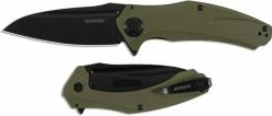 Kershaw Knives Kershaw 7008OLBLK Natrix XL Black Oxide Drop Point OD G10 Handle KVT Flipper Folder