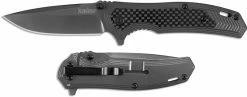 Kershaw Knives Kershaw 8310 Fringe Gray Drop Point Gray Steel And Carbon Fiber SpeedSafe Flipper Folder