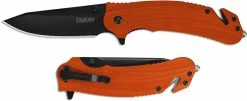 Kershaw Knives Kershaw Barricade 8650 Rescue Knife Flipper Folder Assisted Opening Orange GFN