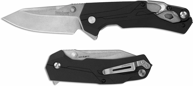 Kershaw Knives Kershaw Drivetrain 8655 - Rescue Knife - Stonewash D2 Clip Point - Black GFN - SpeedSafe Assist - Flipper Folder 3 Kershaw Knives Kershaw Drivetrain 8655 - Rescue Knife - Stonewash D2 Clip Point - Black GFN - SpeedSafe Assist - Flipper Folder