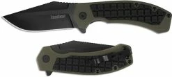 Kershaw Knives Kershaw 8760 Faultline Black Clip Point OD FRN And Black Rubber KVT Flipper Folder