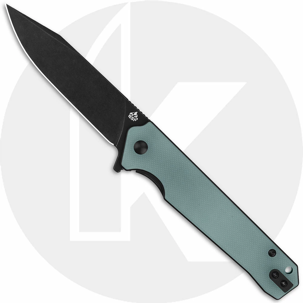 QSP Knives QSP Mamba V2 QS111-J2 - Black Stonewash D2 Clip Point - Jade G10 - Liner Lock Flipper Folder 3 QSP Knives QSP Mamba V2 QS111-J2 - Black Stonewash D2 Clip Point - Jade G10 - Liner Lock Flipper Folder