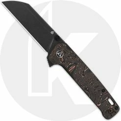 QSP Knives QSP Penguin Plus QS130XL-E2 - Black Stonewash 20CV - Copper Foil CF / Black Stonewash Ti - Flipper Folder