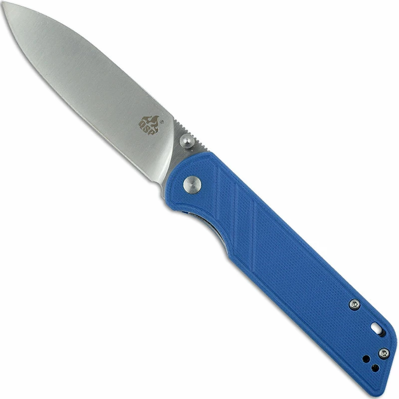 QSP Knives QSP Parrot Knife QS102-D - Satin D2 Spear Point - Blue G10 - Liner Lock Folder 3 QSP Knives QSP Parrot Knife QS102-D - Satin D2 Spear Point - Blue G10 - Liner Lock Folder