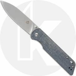 QSP Knives QSP Parrot Knife QS102-F - Satin D2 Spear Point - Denim Linen Micarta - Liner Lock Folder