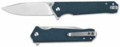 QSP Knives QSP Mamba V2 QS111-H1 - Satin D2 Clip Point - Blue Micarta - Liner Lock Flipper Folder