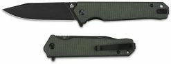 QSP Knives QSP Mamba V2 QS111-I2 - Black Stonewash D2 Clip Point - Green Micarta - Liner Lock Flipper Folder