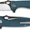 QSP Knives QSP Locust Knife QS117-C - Black / Satin 154CM Wharncliffe - Blue Micarta - Liner Lock Flipper Folder -SMKW store QSP 117C