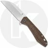 QSP Knives QSP Pelican Knife QS118-A2 - 2 Tone Satin S35VN Sheepfoot - Brown Texture Micarta - Liner Lock Flipper Folder -SMKW store QSP 118A2 OPEN FRONT