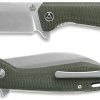 QSP Knives QSP Pelican Knife QS118-E1 - Stonewash S35VN Sheepfoot - Dark Green Micarta - Liner Lock Flipper Folder -SMKW store QSP 118E1