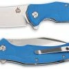 QSP Knives QSP Snipe Knife QS121-A - 2 Tone Satin D2 Modified Clip Point - Bright Blue G10 - Liner Lock Flipper Folder -SMKW store QSP 121A