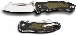 QSP Knives QSP Platypus Knife QS123-A - Satin 14C28N Reverse Tanto - Black And OD Green G10 - Liner Lock Folder