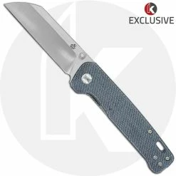 QSP Knives QSP Penguin Knife QS130-KP4 - Knives Plus Exclusive - Satin M390 Sheepfoot - Blue Denim Micarta - Liner Lock Folder