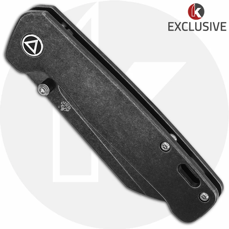 QSP Knives QSP Penguin Knife QS130-KP5 - Black Stonewash M390 Sheepfoot - Black Stonewash Titanium - Frame Lock Folder 4 QSP Knives QSP Penguin Knife QS130-KP5 - Black Stonewash M390 Sheepfoot - Black Stonewash Titanium - Frame Lock Folder - Image 2