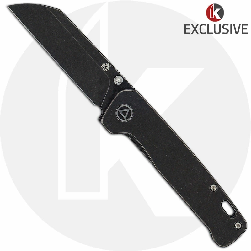 QSP Knives QSP Penguin Knife QS130-KP5 - Black Stonewash M390 Sheepfoot - Black Stonewash Titanium - Frame Lock Folder 3 QSP Knives QSP Penguin Knife QS130-KP5 - Black Stonewash M390 Sheepfoot - Black Stonewash Titanium - Frame Lock Folder