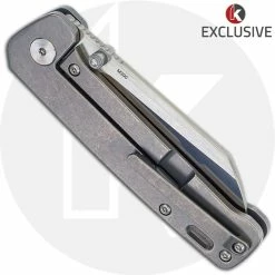 QSP Knives QSP Penguin Knife QS130-KP6 - 2 Tone Satin M390 Sheepfoot - Bead Blast Stonewash Titanium - Frame Lock Folder 7 QSP Knives QSP Penguin Knife QS130-KP6 - 2 Tone Satin M390 Sheepfoot - Bead Blast Stonewash Titanium - Frame Lock Folder -SMKW store QSP 130 KP6 CLOSED BACK