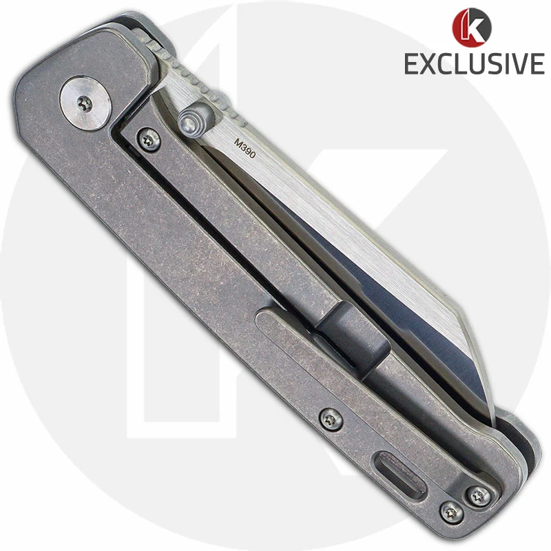 QSP Knives QSP Penguin Knife QS130-KP6 - 2 Tone Satin M390 Sheepfoot - Bead Blast Stonewash Titanium - Frame Lock Folder 5 QSP Knives QSP Penguin Knife QS130-KP6 - 2 Tone Satin M390 Sheepfoot - Bead Blast Stonewash Titanium - Frame Lock Folder - Image 3
